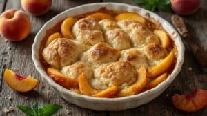 Rustic Peach Cobbler with Fresh Summer Peaches