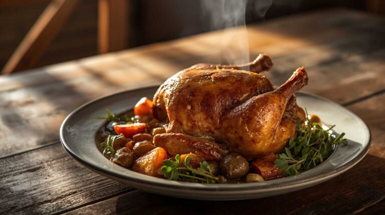Sunday Roast Chicken with Root Vegetables and Easy Pan Gravy