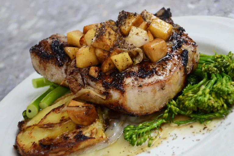 Pan-Seared Pork Chops with Warm Apple Slaw