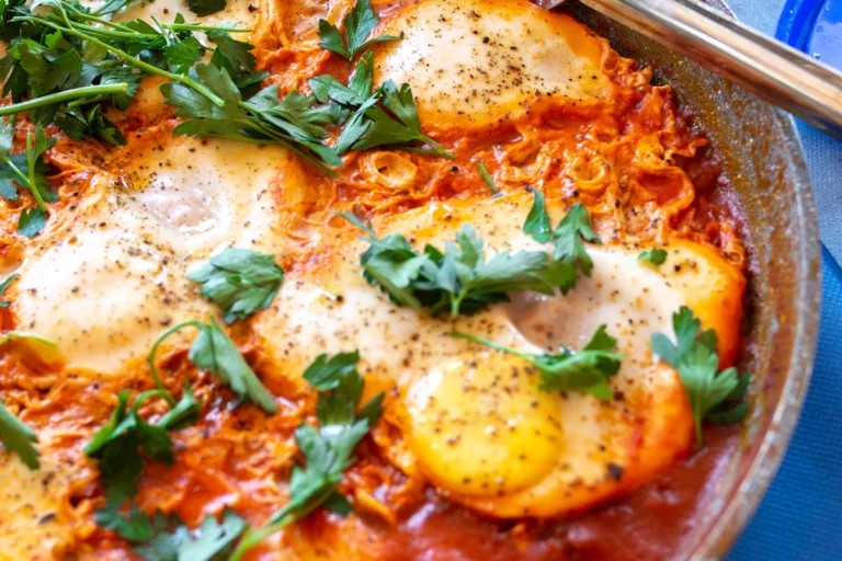 Shakshuka with Farm Eggs and Herbs